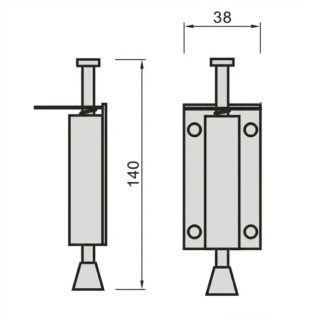 Trio Foot Cushion Doorstop Satin Chrome 200mm BR12-SDS140SC