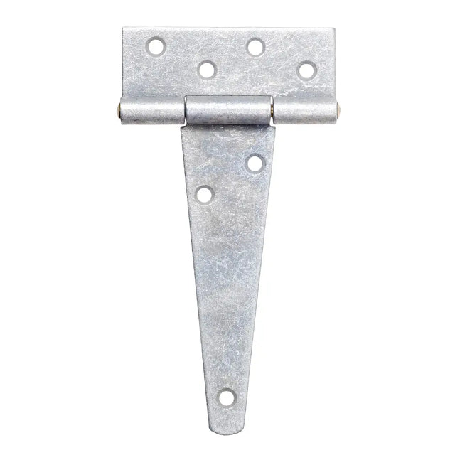 Metal t-hinge on a white background