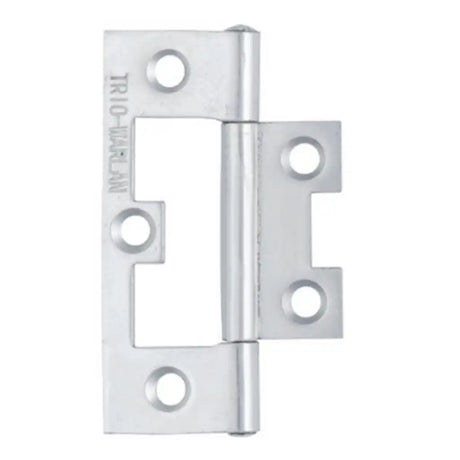 Metallic door hinge on a white background
