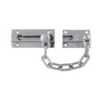 Metal door chain lock on a white background