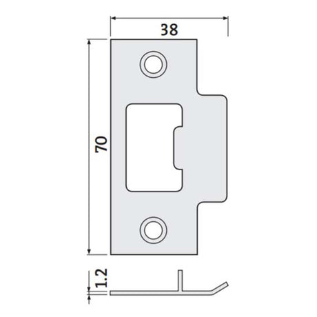 Striker Plate T Chrome Plated