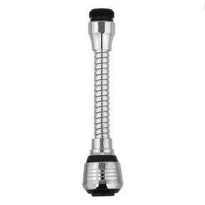 Chrome kitchen faucet aerator on a white background