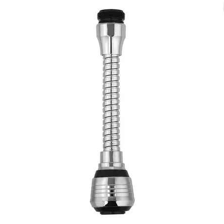 Chrome kitchen faucet aerator on a white background