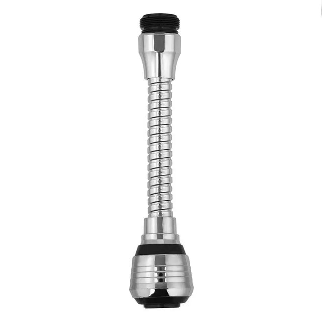 Chrome kitchen faucet aerator on a white background
