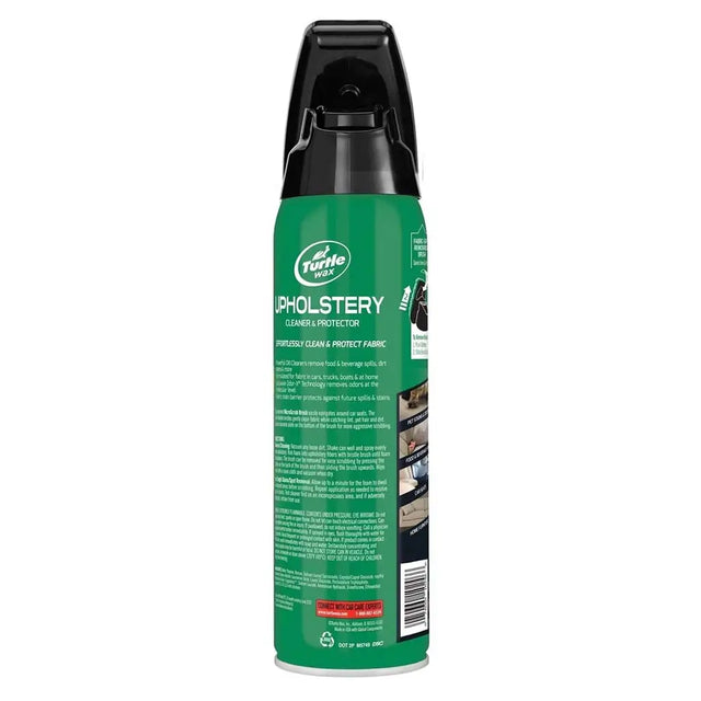 Green aerosol can with black cap on a white background