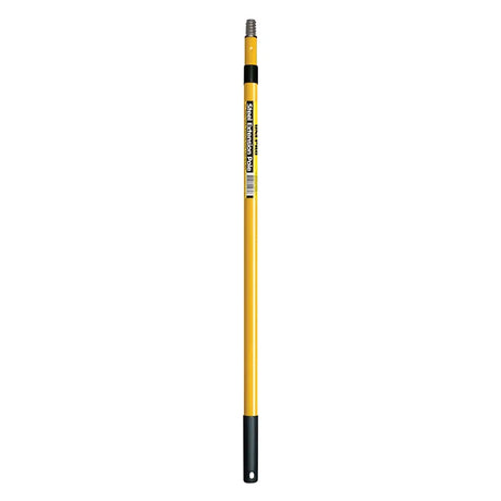 Yellow telescopic pole with black bottom on a white background