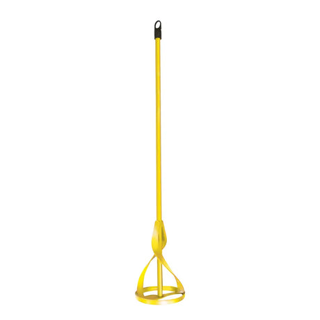 Yellow garden fork on a white background