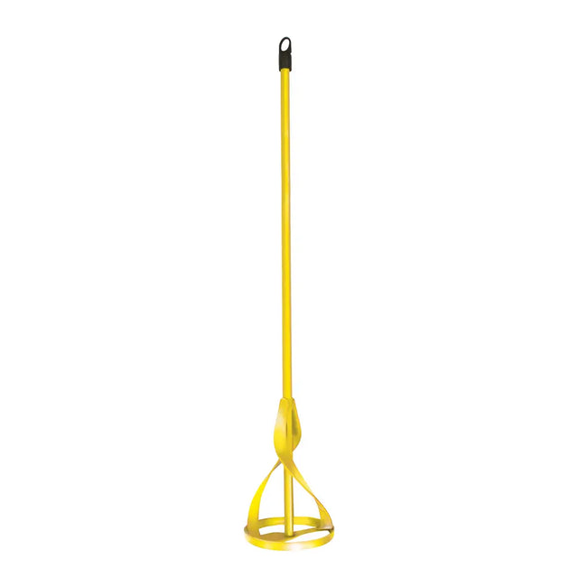Yellow garden fork on a white background