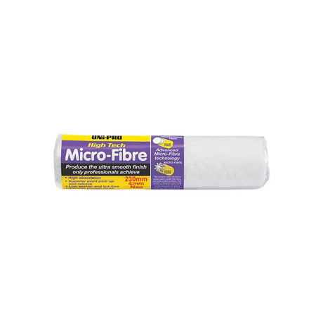Roll of micro-fibre cloth with a purple label on a white background