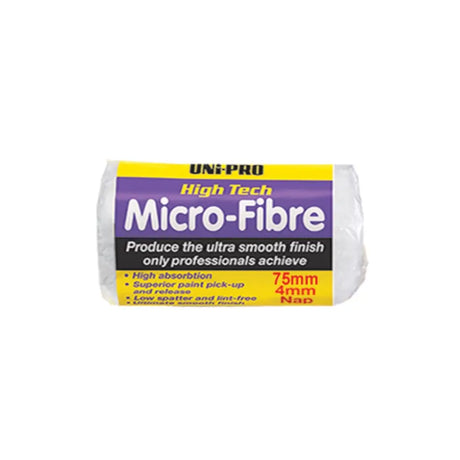 Roll of Uni-Pro High Tech Micro-Fibre with specifications on a white background