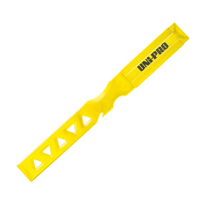 Yellow plastic tool with 'Uni-Pro' branding on a white background