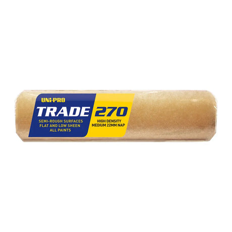 Paint roller with UNI-PRO TRADE 270 label on a white background