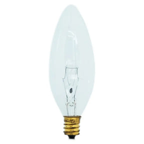 Clear light bulb on a white background