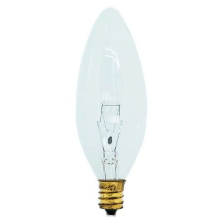 Clear light bulb on a white background
