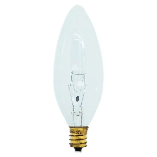 Clear light bulb on a white background