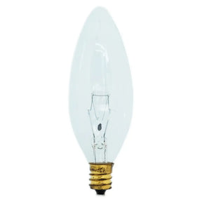 Clear light bulb on a white background
