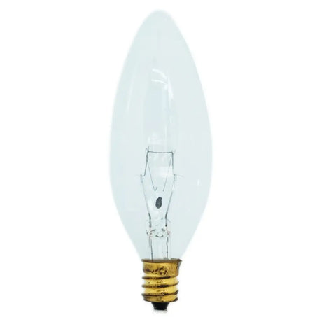 Clear light bulb on a white background