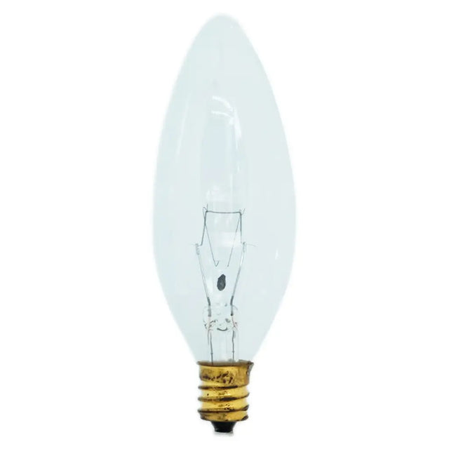 Clear light bulb on a white background