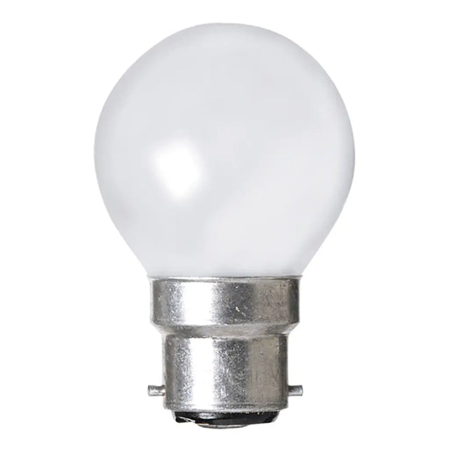 Light bulb with a white glass cover on a white background