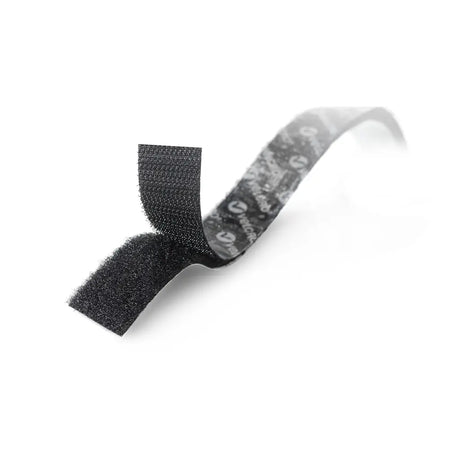 Black velcro strap on a white background