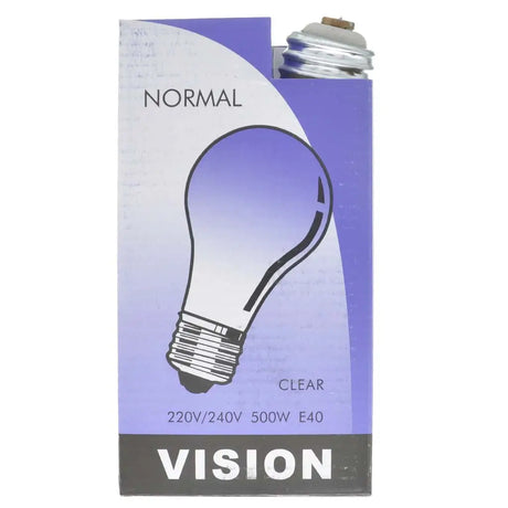 Light bulb packaging with 'VISION' branding on a white background