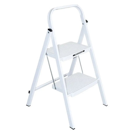 White step ladder on a white background