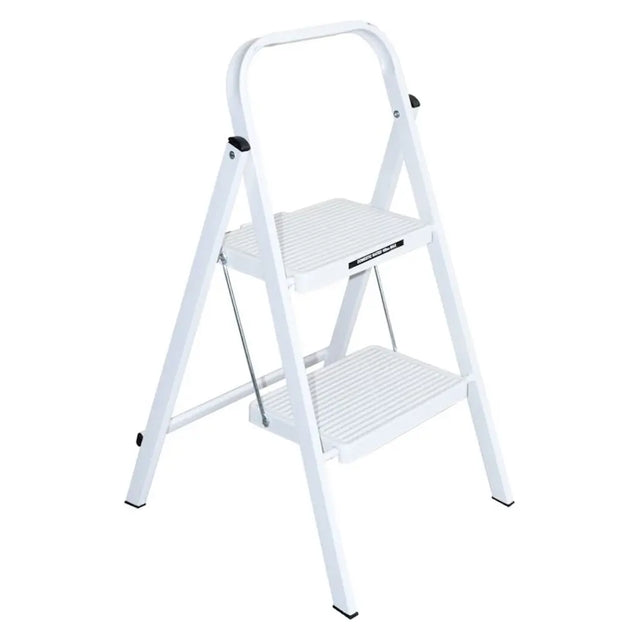 White step ladder on a white background