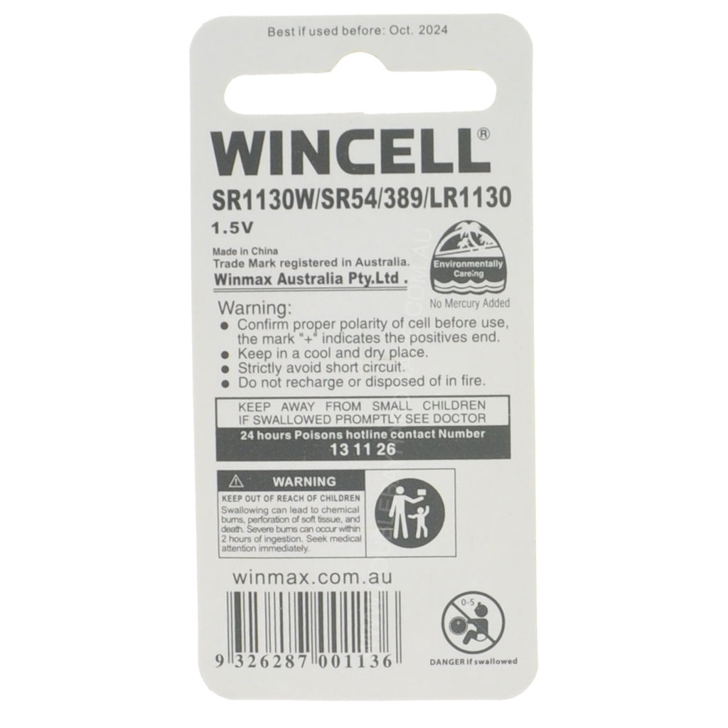 WINCELL Long Life Alkaline Cell Battery 1.5V W-AG10