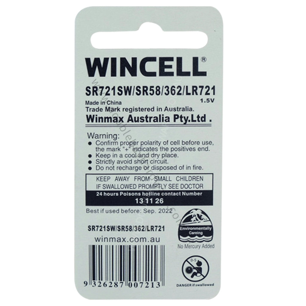 WINCELL Long Life Alkaline Cell Battery 1.5V W-AG11