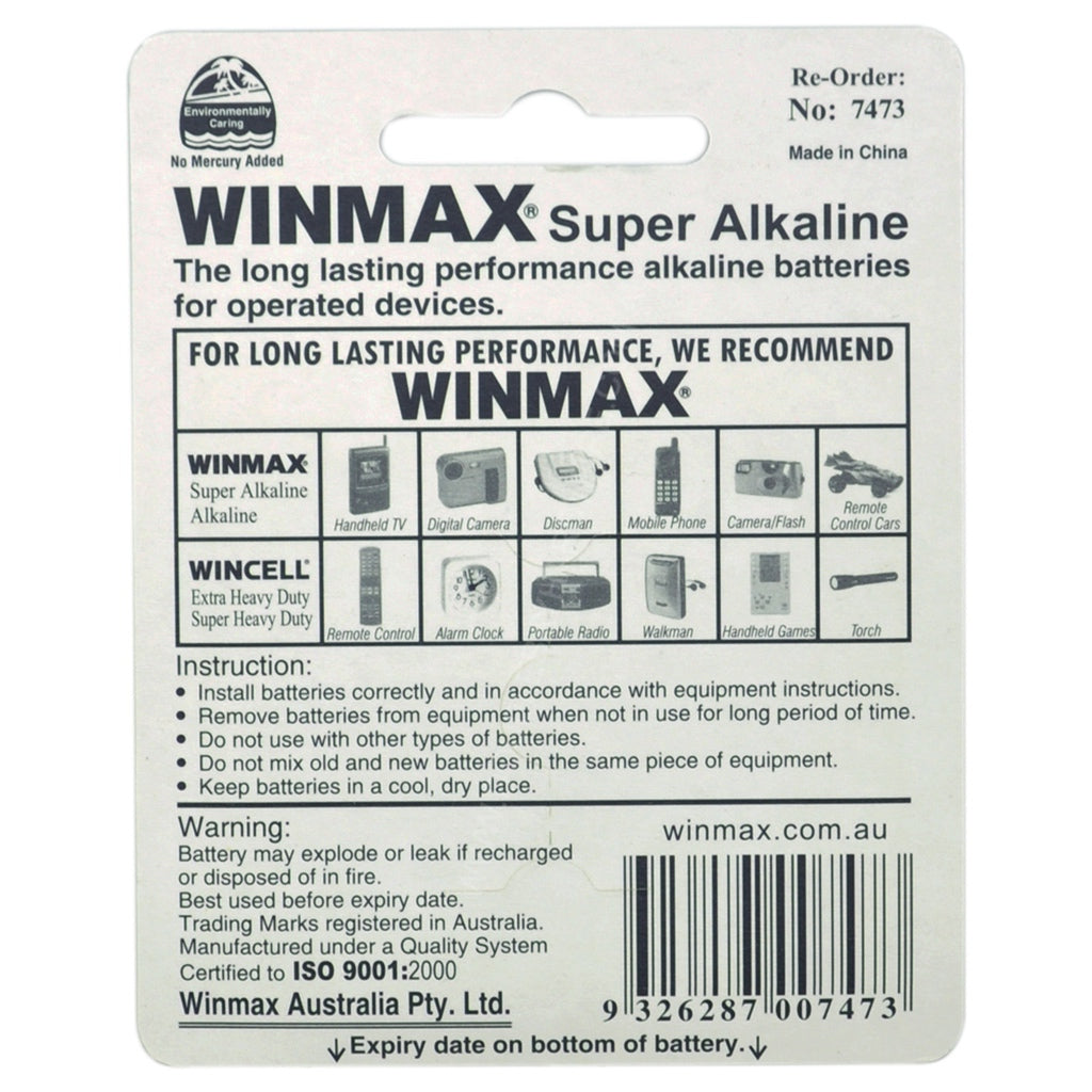 WINMAX Ultra Long Life Super Alkaline Battery 1.5V AAA LR03 7473