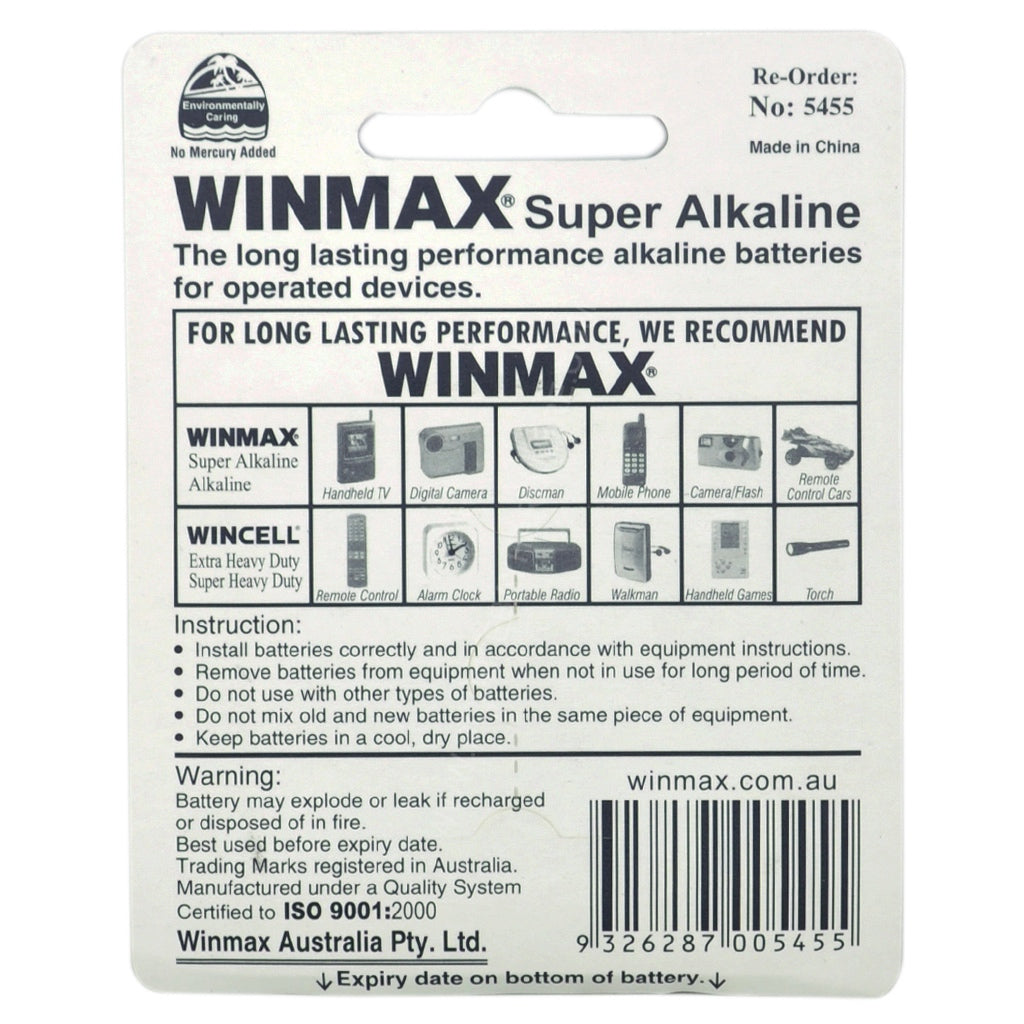 WINMAX Ultra Long Life Super Alkaline Battery 1.5V AA LR6 5455