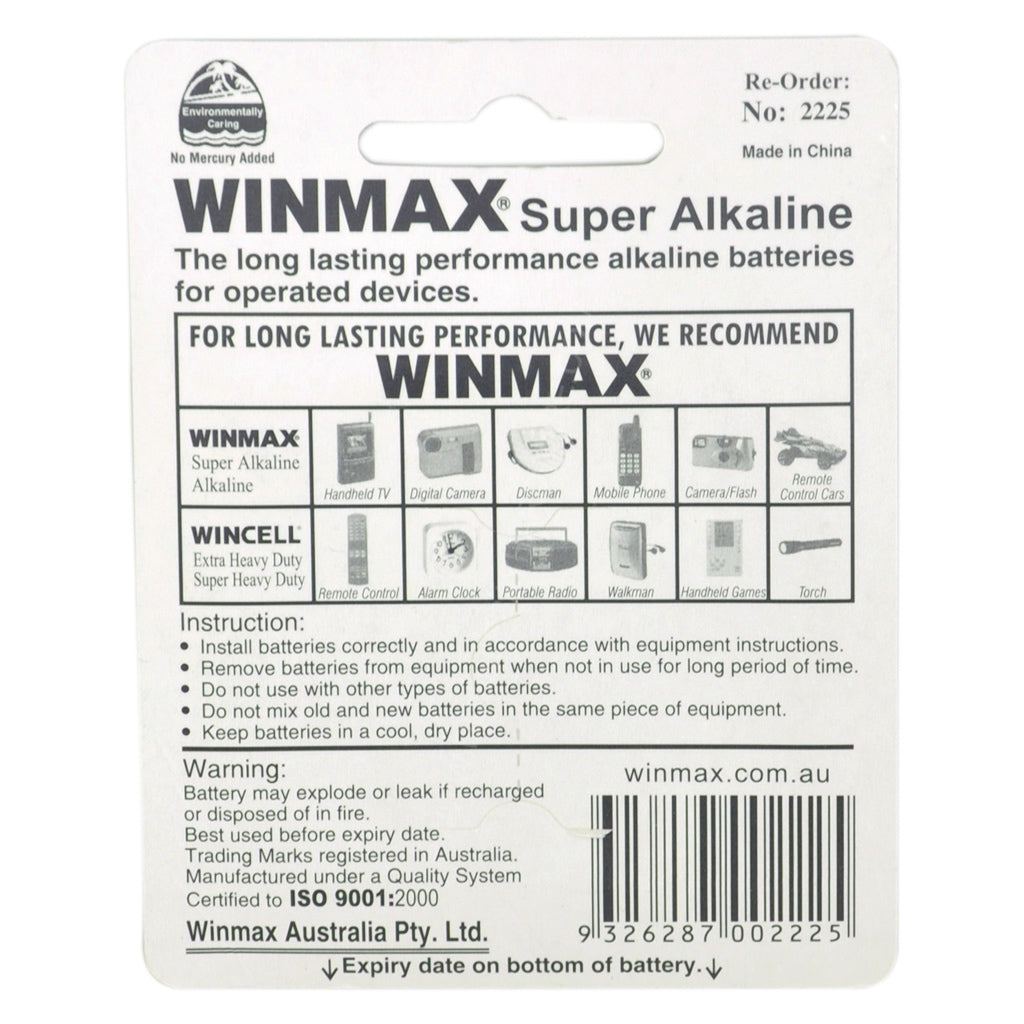 WINMAX Ultra Long Life Super Alkaline Battery Size C LR41