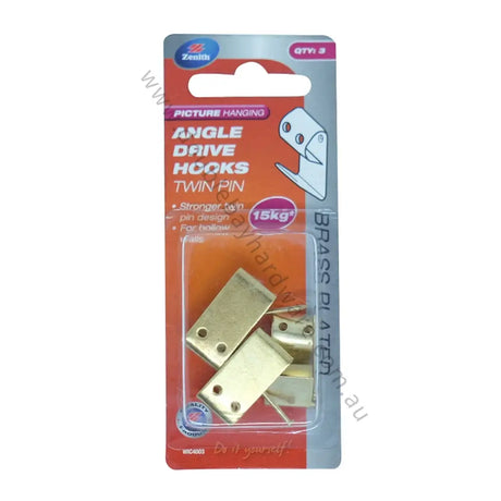 Packaged angle drive hooks with Zenna Home branding on a white background