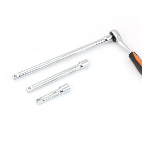 Set of socket wrenches on a white background