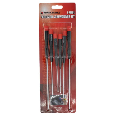 6-piece precision screwdriver set in packaging with 'Work Force' branding on a white background