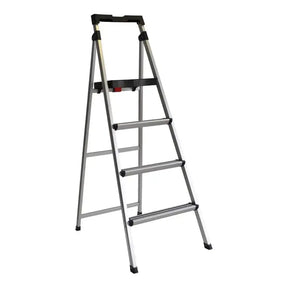 Metal step ladder on a white background