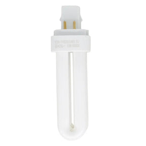 Compact fluorescent light bulb on a white background