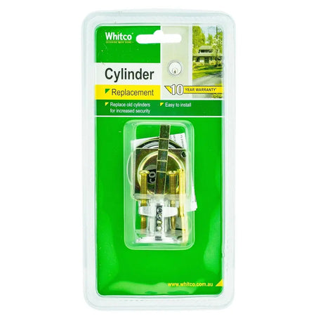 Whitco replacement cylinder lock in packaging on a white background