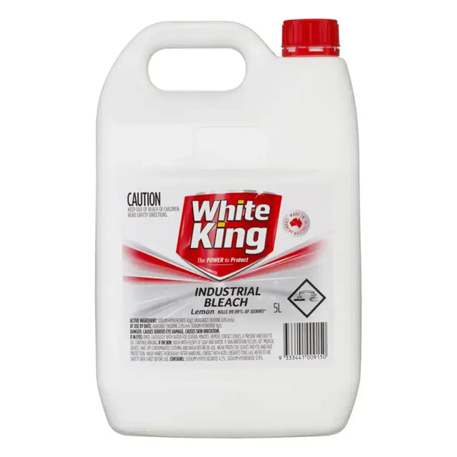 White King industrial bleach container on a white background