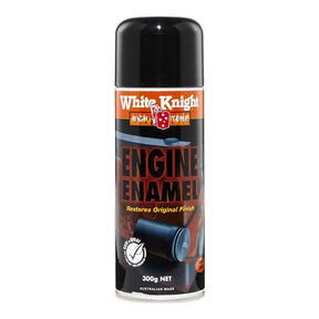 White Knight engine enamel spray can on a white background