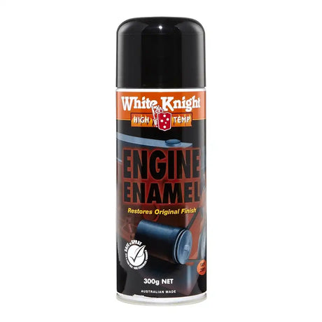 White Knight engine enamel spray can on a white background