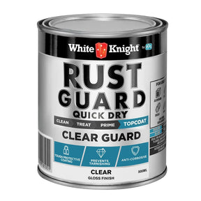 White Knight Rust Guard clear guard paint can on a white background