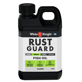 White Knight Rust Guard Fish Oil bottle on a white background