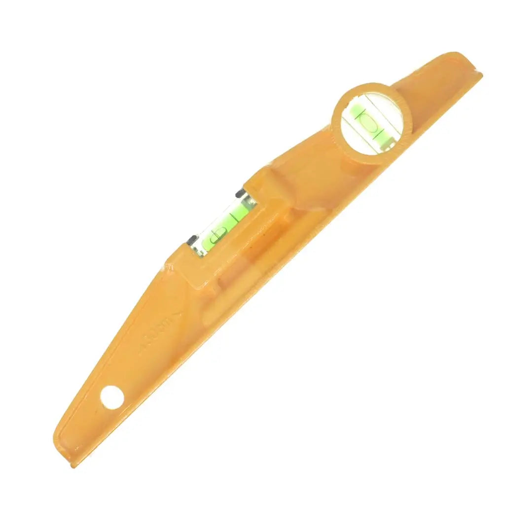 Yellow level tool on a white background
