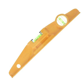 Yellow level tool on a white background