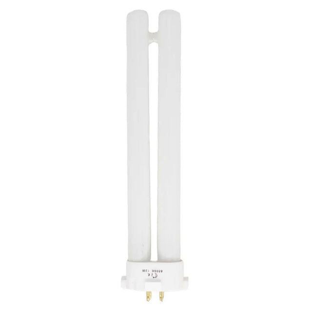 Fluorescent light bulb on a white background