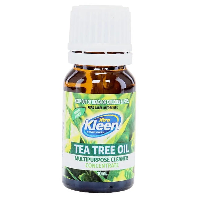 Kleen Tea Tree Oil bottle on a white background
