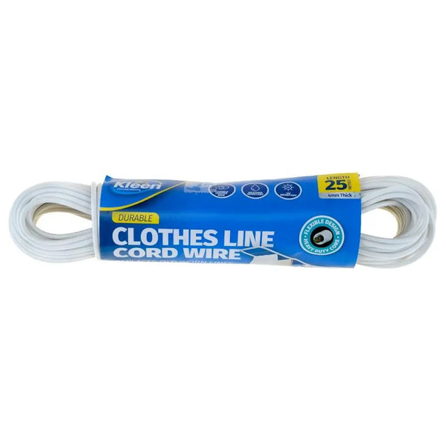 Clothes line cord wire with blue packaging on a white background