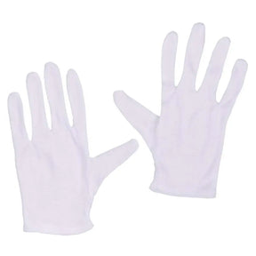 Pair of white gloves on a white background
