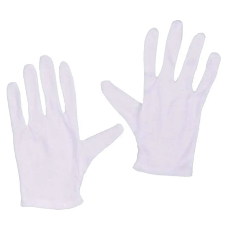 Pair of white gloves on a white background